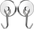 MIKEDE 110LB Magnetic Hooks, Neodymium Magnet Hooks for Hanging, Swivel Swing Magnetic Hook Heavy Duty, Strong Magnet with Hooks for Cruise, Kitchen, Camping, Door, Locker - 2 Pack