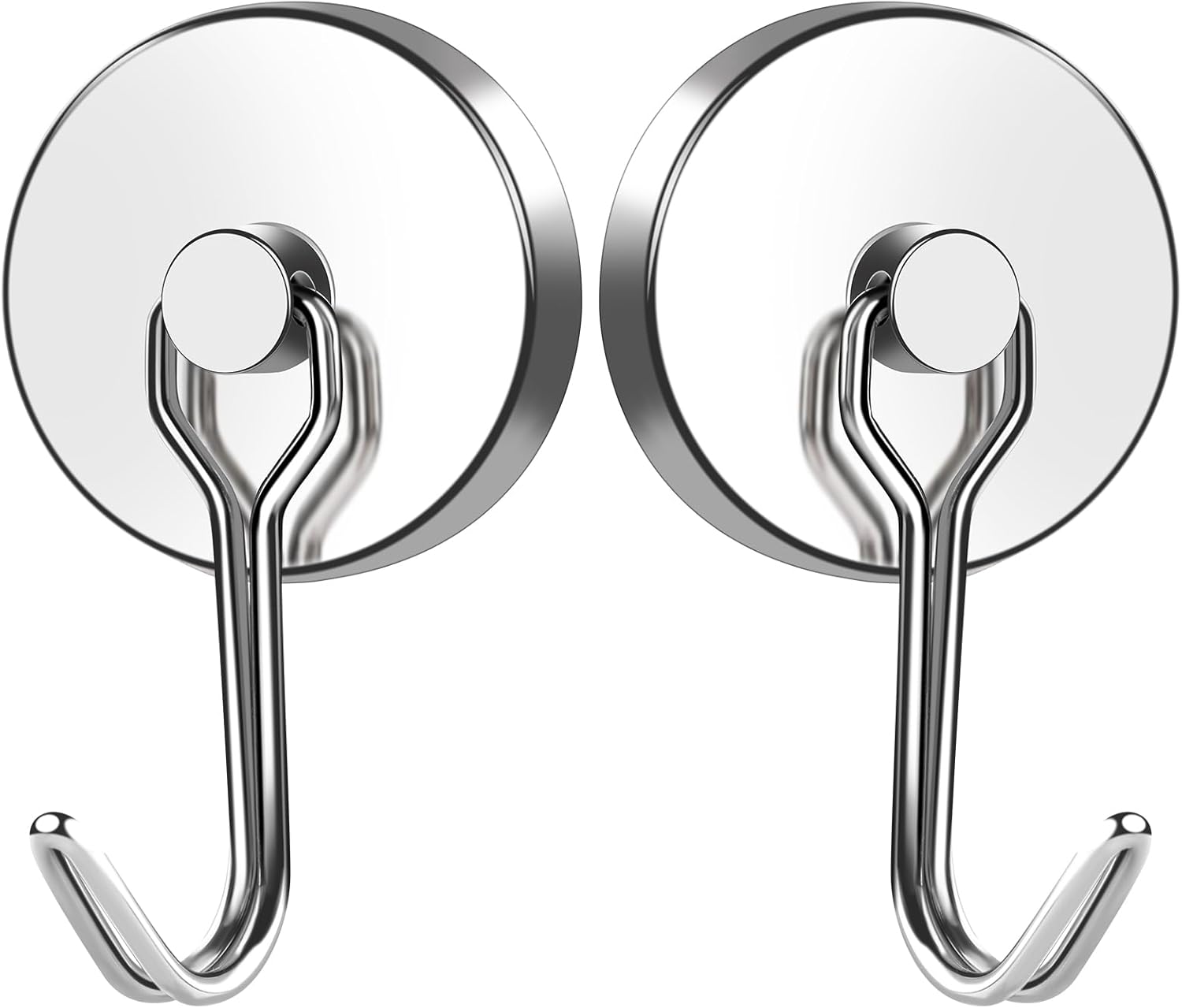 MIKEDE 110LB Magnetic Hooks, Neodymium Magnet Hooks for Hanging, Swivel Swing Magnetic Hook Heavy Duty, Strong Magnet with Hooks for Cruise, Kitchen, Camping, Door, Locker - 2 Pack