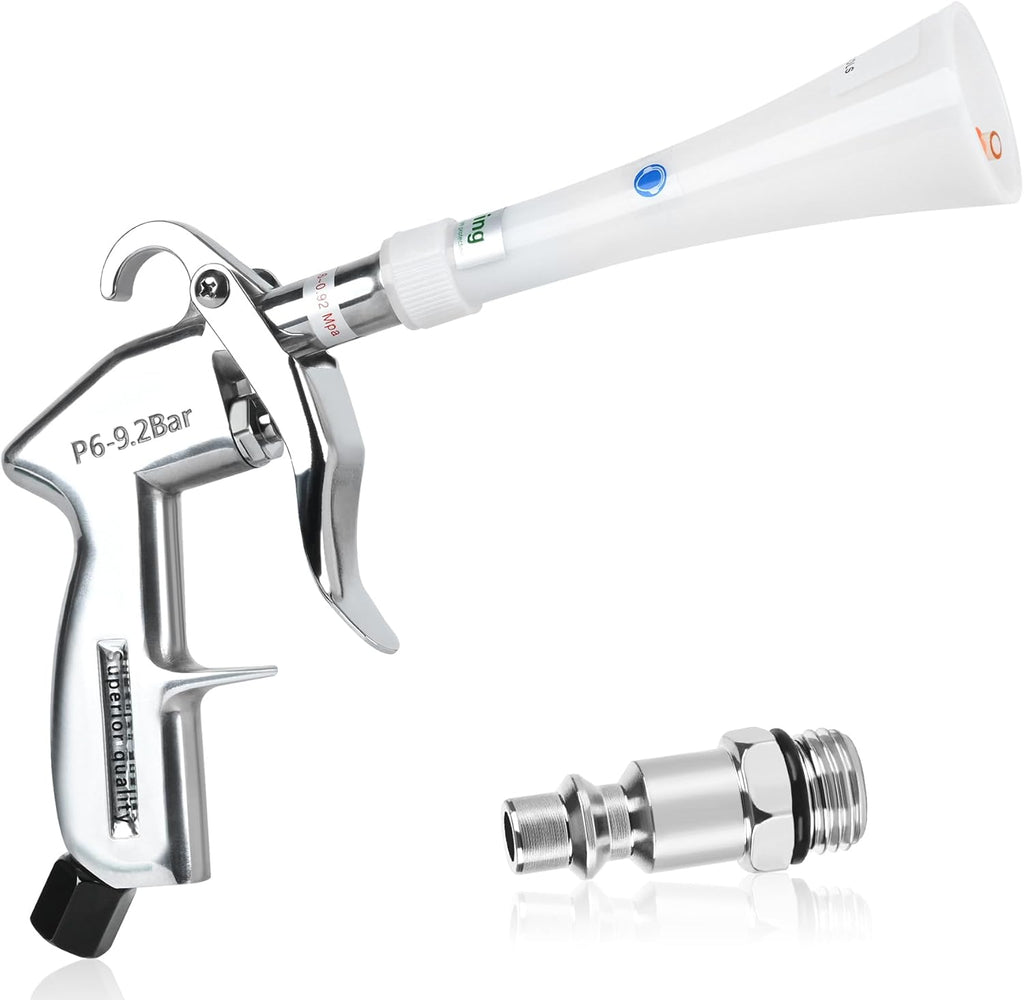 Air Blow Gun Car Detailing Dry Cleaning Air Gun with Tapered Nozzle High Pressure Car Cleaning Tool, Car Dryer Air Blower for Car Surfaces Quickly Blasts Dust, Works with Air Compressor