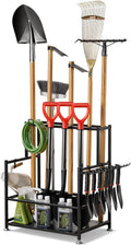 Garden Tool Organizer – Heavy-Duty Carbon Steel Storage Rack for Garage, Shed & Yard – Rust-Resistant, Holds 100+ lbs of Garden & Lawn Tools – Black
