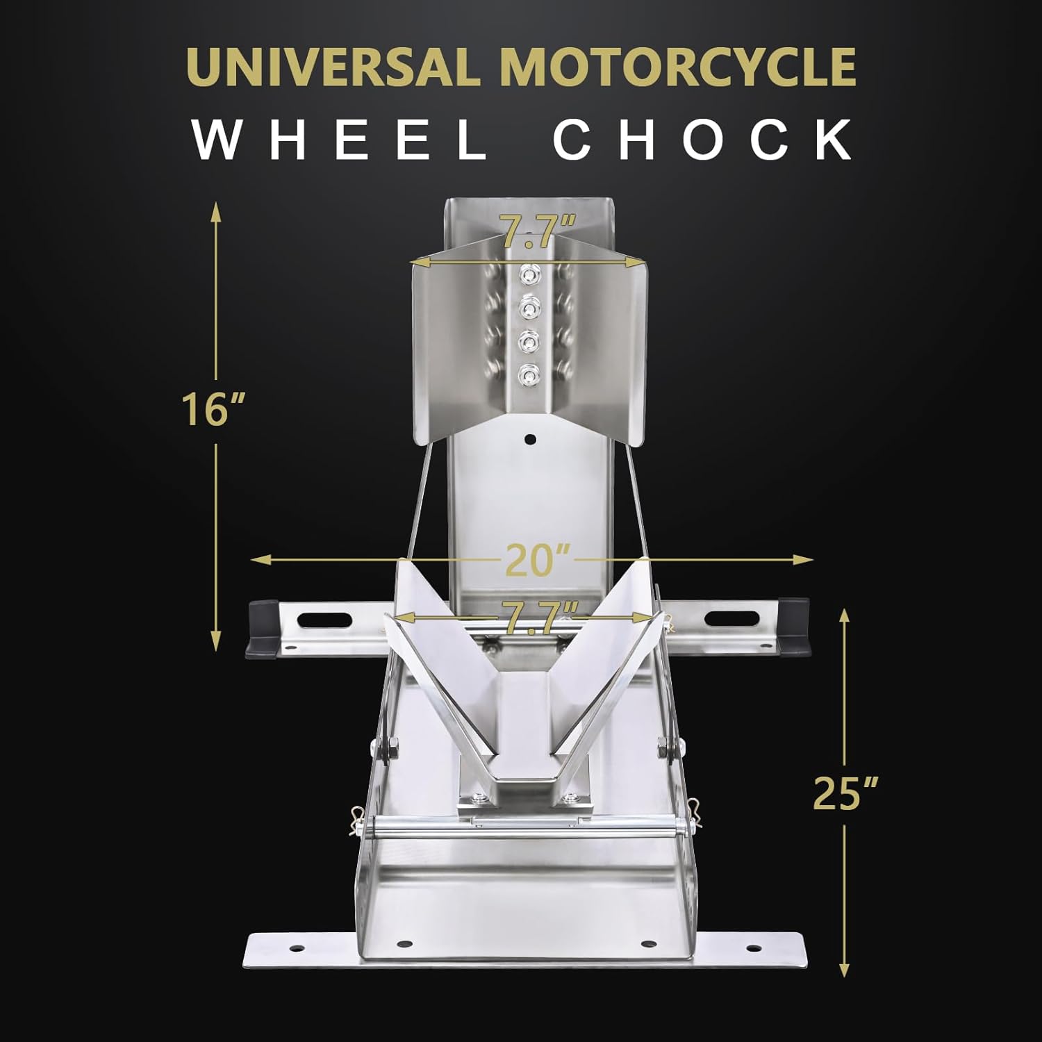 CXRCY Motorcycle Wheel Chock Stand,Anti-Rust Stainless Steel Motorcycle/Trailer Stop,3300LBS Load Capacity