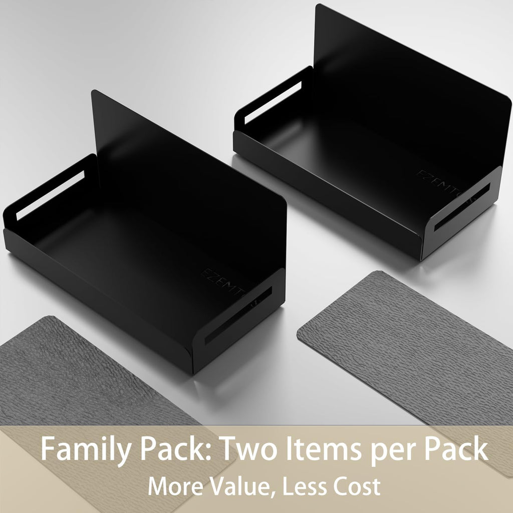 2-Pack Magnetic Spice Rack for Refrigerator - Heavy-Duty 20LB Capacity - Strong Magnetic Shelves for Classroom Whiteboards and Garage Tools, Kitchen Organizer for Utensils, Black