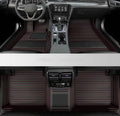 Custom All-Weather Protection Leather Car Floor Mats for Cars Sedan SUV Sports Car Waterproof Floor Mat (3D Black red)