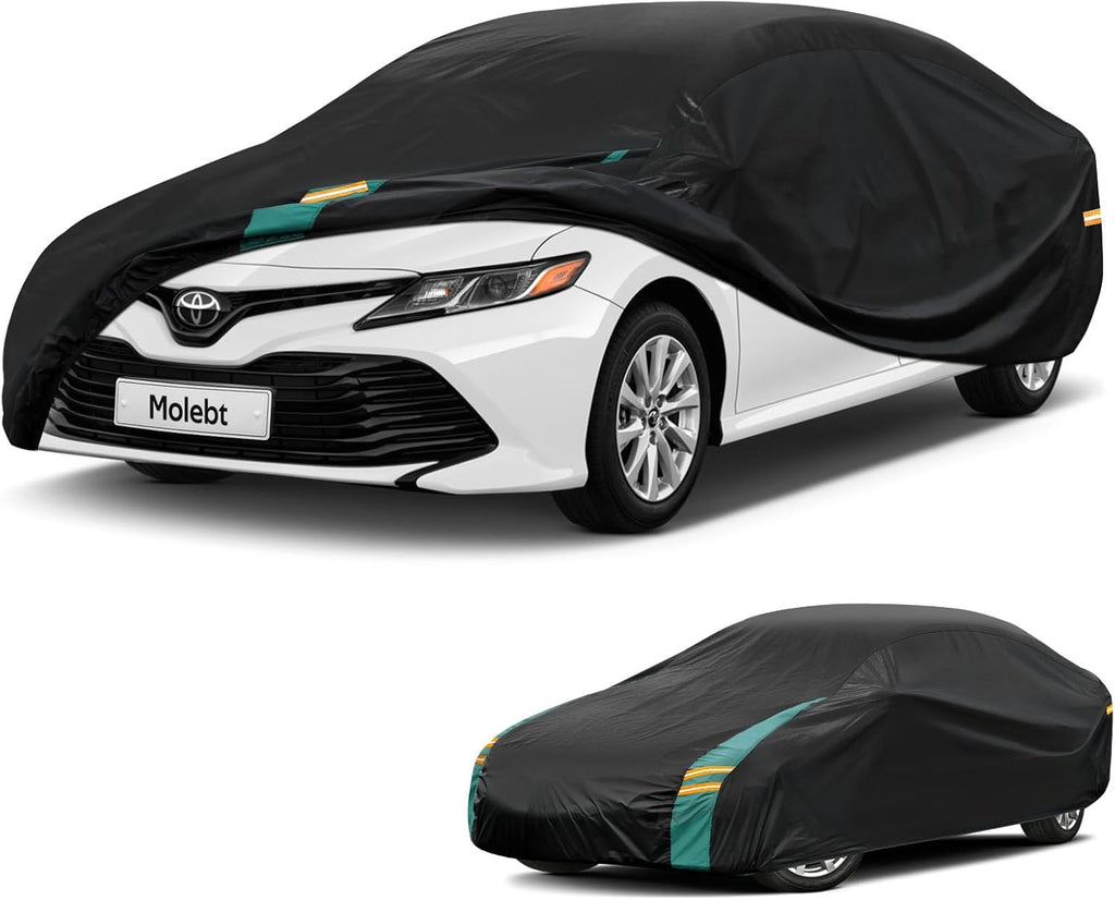 Full Exterior Covers Waterproof All Weather for Sedan & Coupe, Universal Fit for Corvette, Porsche 911, Honda Civic, Toyota Corolla, etc. Rain Winter Sun Protection.(Length: 179"-185")
