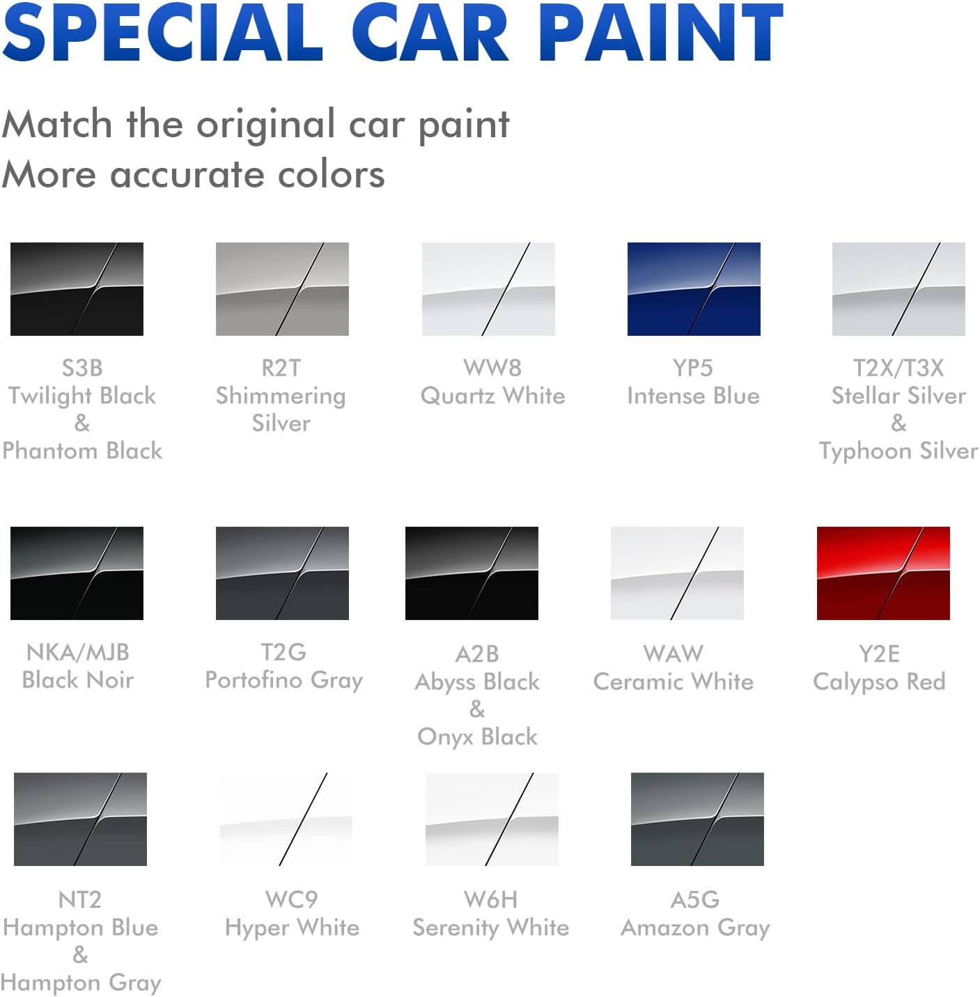 Serenity White (W6H) Touch Up Paint Compatible with Hyundai, DIY Car Paint Scratch Repair, Automotive Paints, Quick & Easy Fix Scratch Repair for Tucson/Elantra/Santa Fe/Sonata