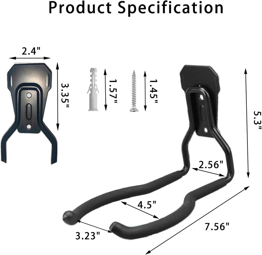 Weedeater Hanger, String Trimmer Hanger and Wall Mounted Power Tool Holder, Garage Utility Hooks for Storage- Black, 3-Pcs