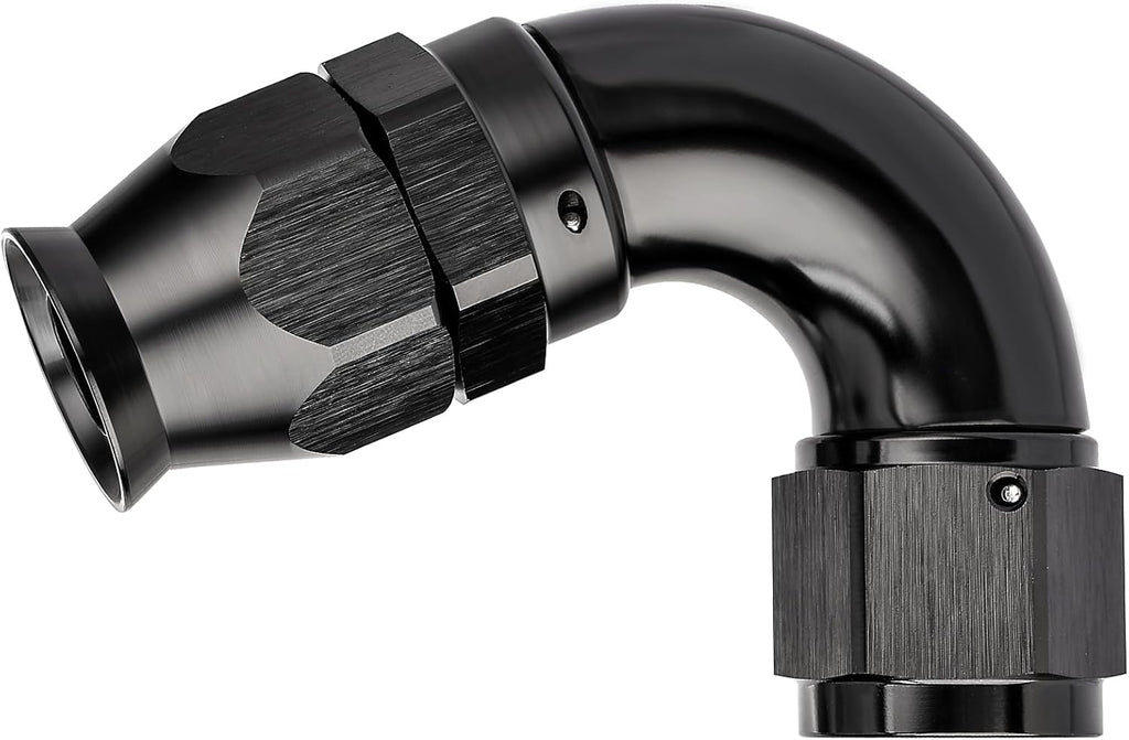 EVIL ENERGY 8AN 120 Degree PTFE One Piece Full Flow End Hose Fitting Aluminum Black