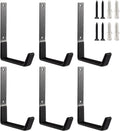 Heavy Duty Wall Mount Hooks, Utility Hooks - Large Steel U Hooks (6 Pack) for Tools, Hoses, Garden & Garage Organization