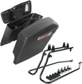 XFMT Matte Black 5" Stretched Extended Saddlebags Hard Saddle Bags W/Black Conversion Bracket For Harley Softail Heritage Deluxe 1984-2017