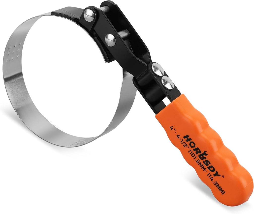 HORUSDY Large Swivel Oil Filter Wrench, 4" to 4-1/2" Ajustable Car Oil Filter Removal Tool, Durable & Easy Operation
