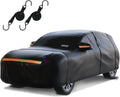 SUV Car Cover Waterproof All Weather for Automobiles，Outdoor Heavy Duty Full Exterior Covers with Zipper Door, Rain Sun Snow Dust UV Protection, Windproof Straps & Reflective Strips(Up to 189")