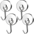 MIKEDE Magnetic Hooks Heavy Duty, 110LB Swivel Swing Strong Magnetic Hooks Cruise,Neodymium Hook Magnets for Home, Kitchen, Workplace, Metal Door, Office and Garage - Pack of 4