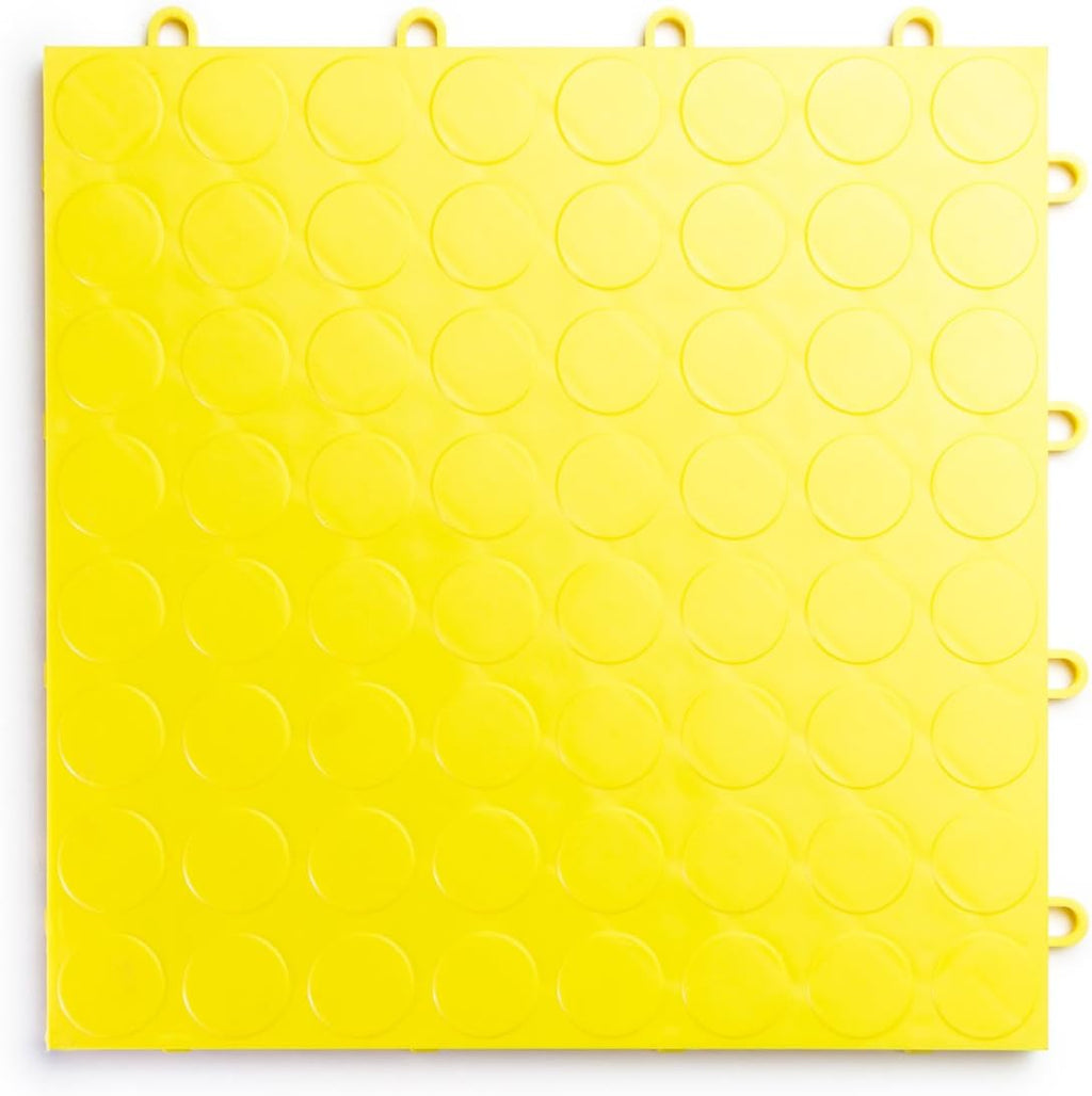 RaceDeck CircleTrac, Durable Interlocking Modular Garage Flooring Tile (24 Pack), Yellow