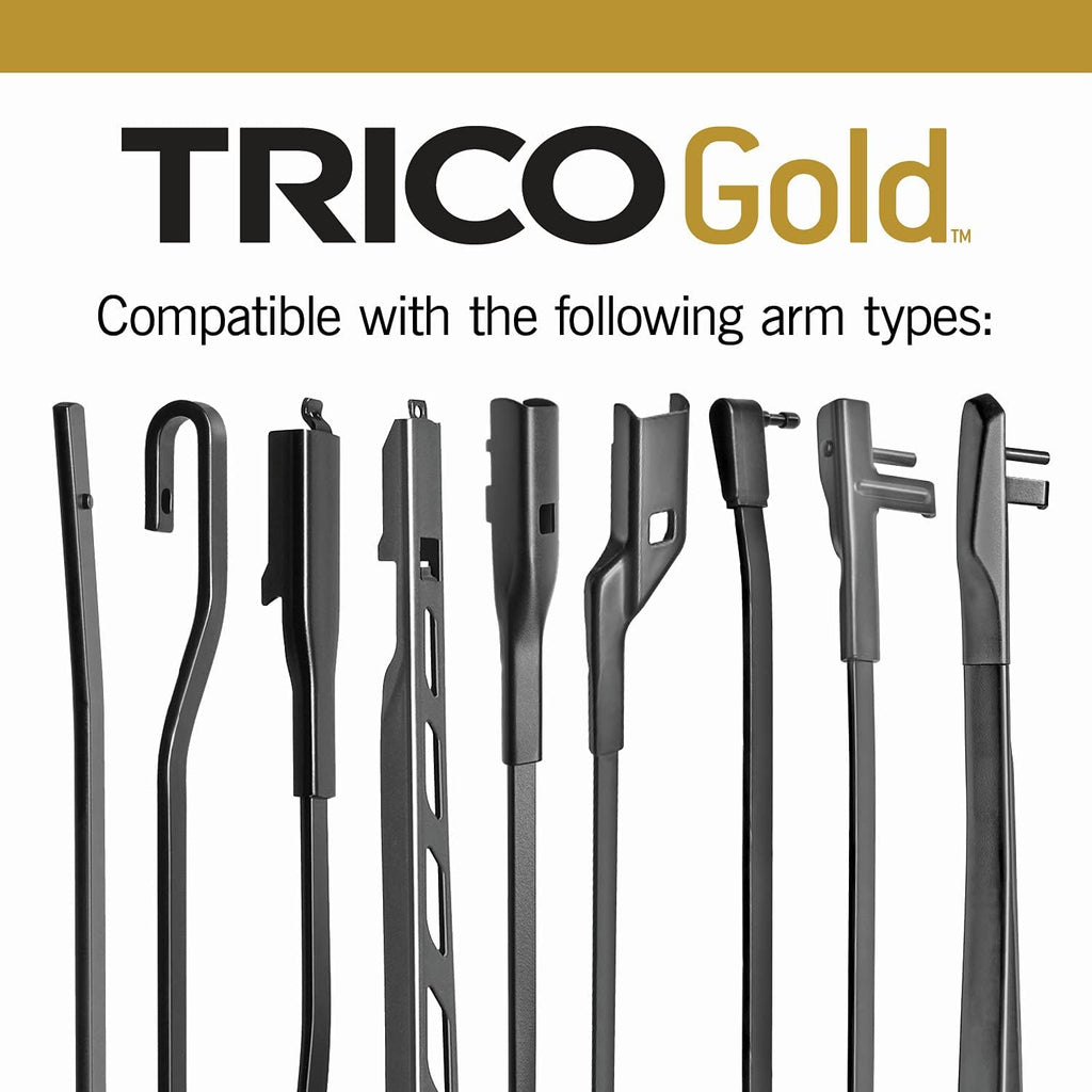 TRICO Gold™ (18-2020) 20 & 20 Inch Pack of 2 Automotive Replacement Windshield Wiper Blades for My Car Premium All Weather Beam Blade for Select Vehicle Models