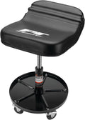 Performance Tool W85020 Tractor Creeper Rolling Work Seat with Storage Tray for Mechanic Garages and Workshops, Black, 24-inch Height