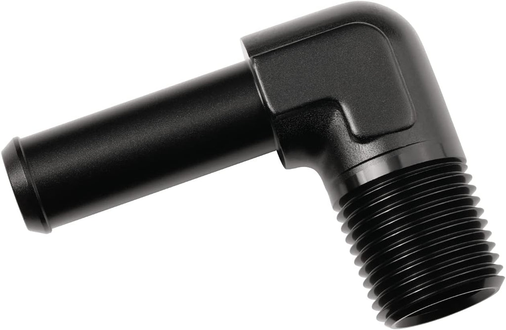 1/2 NPT Male to 5/8" Hose Barb Fitting Adapter 90 Degree Elbow Aluminum Black