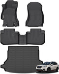 GINOWY- Floor Mats & Cargo Liner for Forester 2018-2014, TPE All Weather Protection Forester Car Mats, Custom 2018 Forester Floor Liners Non-Slip Trunk Mat Waterproof Automotive-Black