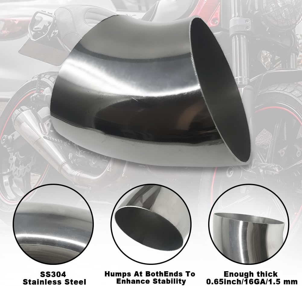 OD 3 Inch 45 Degree exhaust elbow Pipe (Mandrel Bend Elbow) SS304 Stainless Steel Bend Suitable for Car Modified Exhaust Elbow Pipe, Stair Handrail, etc (4 pcs)(76 * 100 * 1.5)