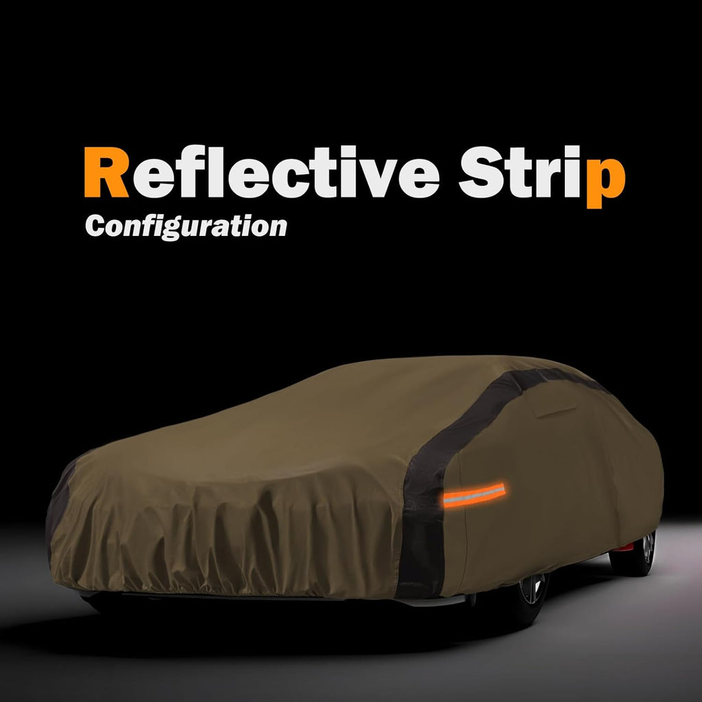 Prius Car Cover Waterproof All Weather Compatible with Toyota Prius 2004-2024, Outdoor Heavy Duty Anti-UV Car Covers Rain Sun Snow Protection with Zipper and Windproof Buckle