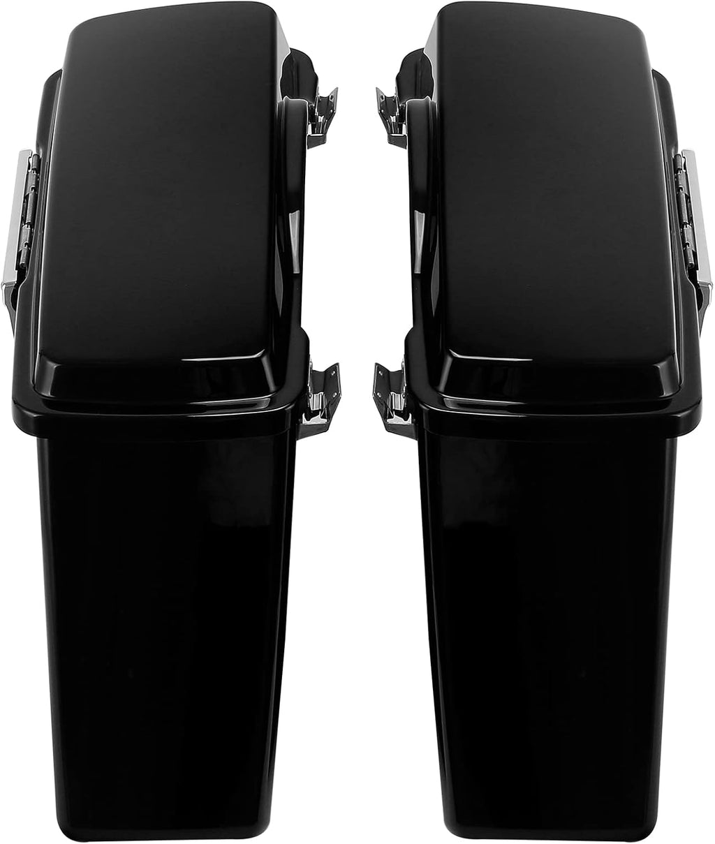 XFMT Motorcycle Vivid Black Hard Saddlebags Saddle Bags Trunk W/Lids & Latches For Harley Touring Road King Street Glide Road Glide Electra Glide 1994-2013