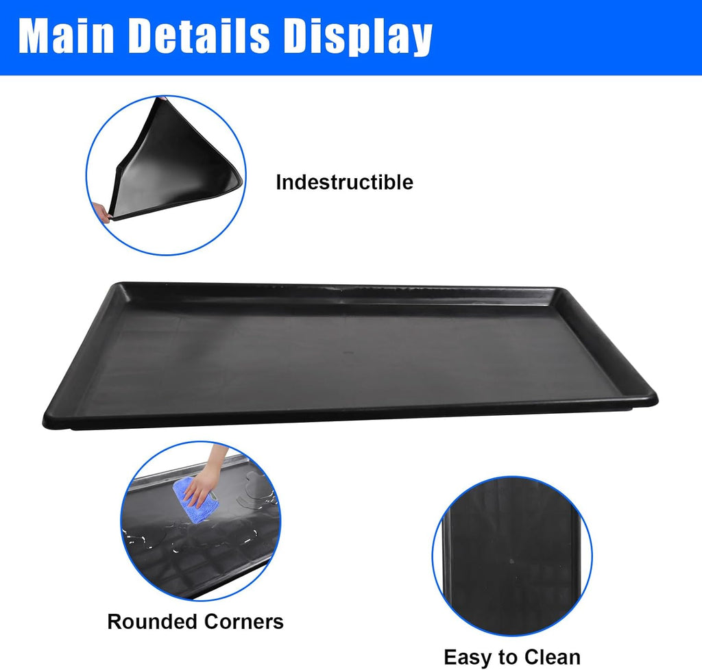6 Pack Extra Large Oil Drip Pan, 35.4 x 24 x 1.6 in Oil Change Drain Pan, Plastic Oil Drip Tray for Under Car, Oil Catch Pan Tray for Garage, Fridges, Washing Machines, Cat Litter Box Bottom