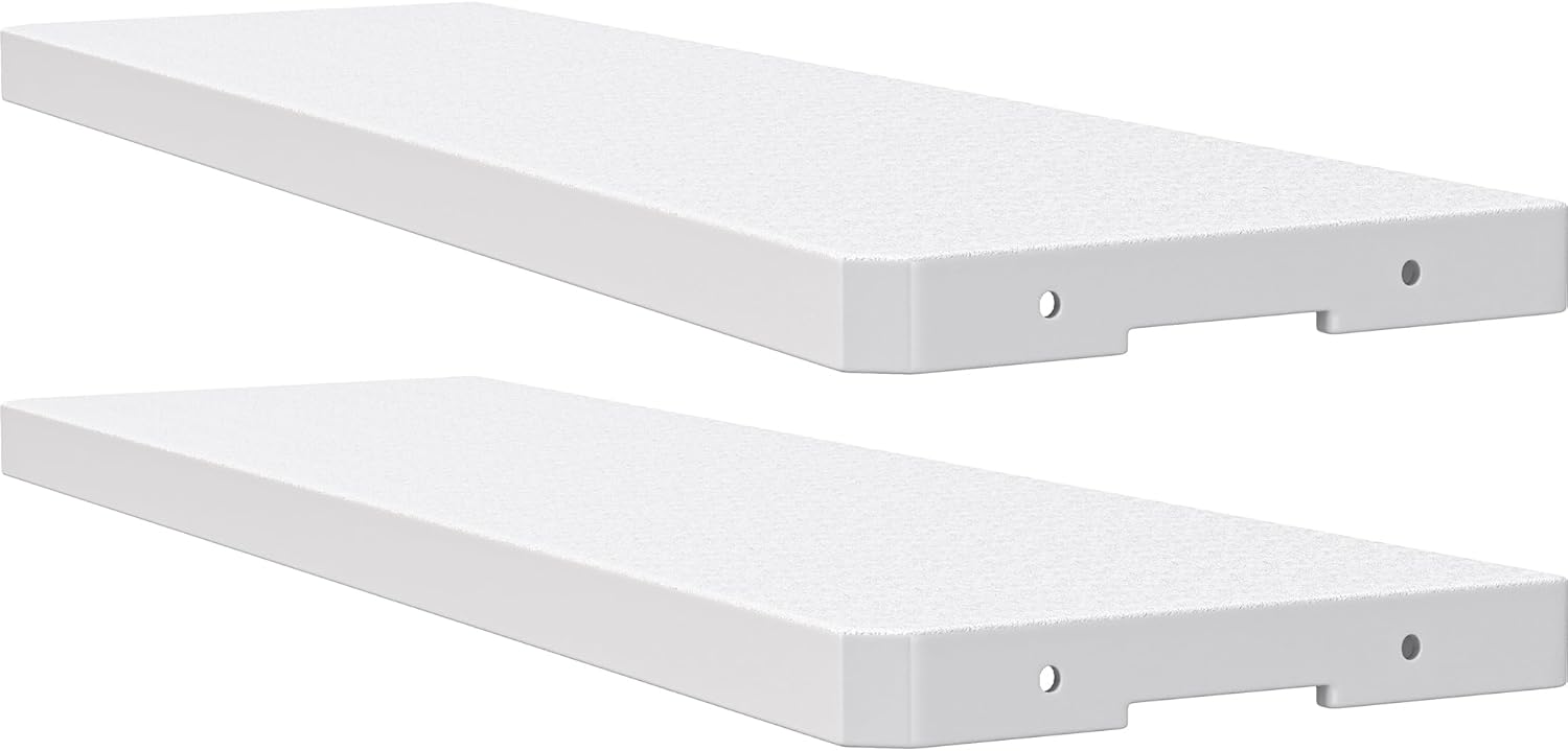 YITAHOME Resin Storage Shed Shelves for 35 Cuft Horizontal Storage Sheds, 47 in x 12.6 in Waterproof Rack with 8 Screws for 4x2.5 Ft Horizontal Garden Storage Accessories, Easy Assembly, 2PCS, Gray