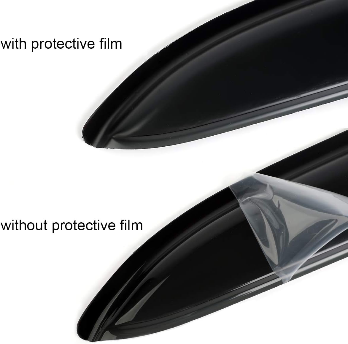 94656 Side Window Wind Deflector,4pcs Outside Mount Style Tape-On Nice Sun Rain Guards Set,Window Visor fit for 2005-2011 Dodge Dakota Quad Cab(Extended Cab)