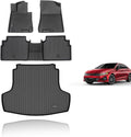 KELCSEECS Floor Mats & Cargo Liner Custom for Kia K5 2021-2025 (FWD Only) & Hyundai Sonata 2020-2025 All Weather Protection TPE Floor Liners Front& Rear Row Full Set Accessories Black