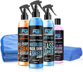 Grand Slam 4-Pack Includes Waterless Car Wash Spray + Instant Car Scratch Remover Repair + Streak Free Window and Glass Cleaner + All Purpose Cleaner for Auto Detailing, 2 Microfiber Towels