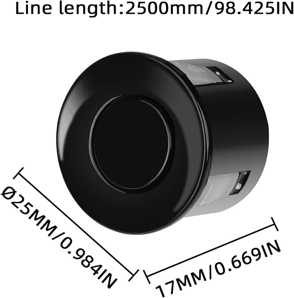 New Feature Rear Parking Sensor with Selectable Distance in Feet, Bidirectional Display Options, and Customizable Numeric Orientation（Silver Black）