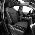 EKR Sienna Seat Covers for 2021-2025 Toyota Sienna XLE,XSE,Limited,Platinum,7 Seats,2nd Row Captain Chairs W/NO Legrest,Seat Covers Full Set for Cars,Car Seat Protectors-Leather(Black/Gray)