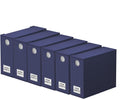 SpaceAid 6 Pack Bed Sheet Organizers and Storage, Foldable Sheet Organizer with Window for Linen Closet, Set Folder Keeper for Queen & King Size Bedding Storage (Navy Blue)