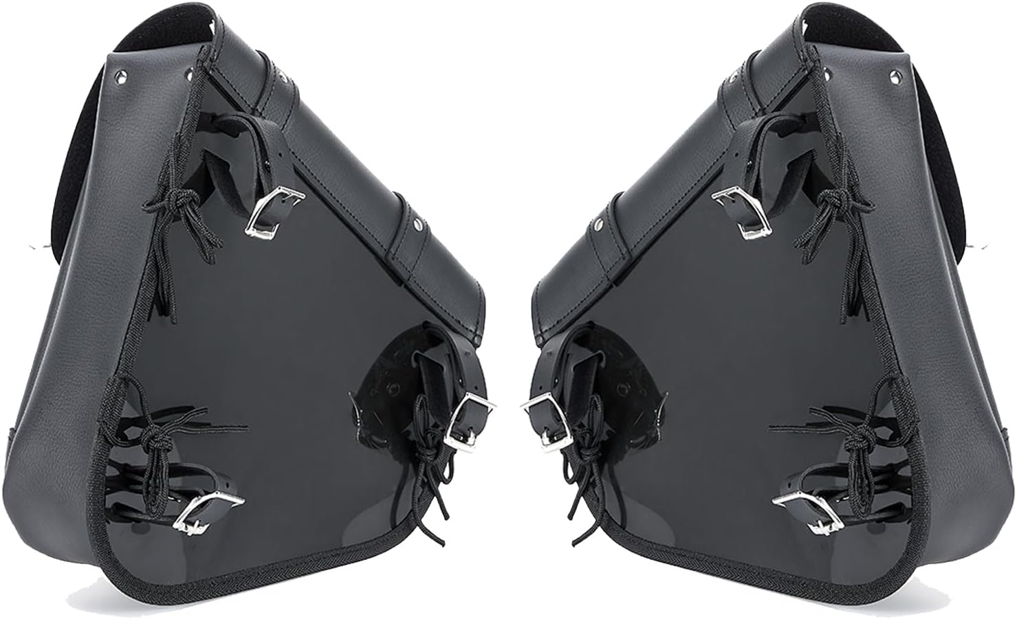 Gargoyle Bells Solo Swing Arm Bags - PVC Waterproof Motorcycle Luggage for Sportster Softail (Right + Left, Black)