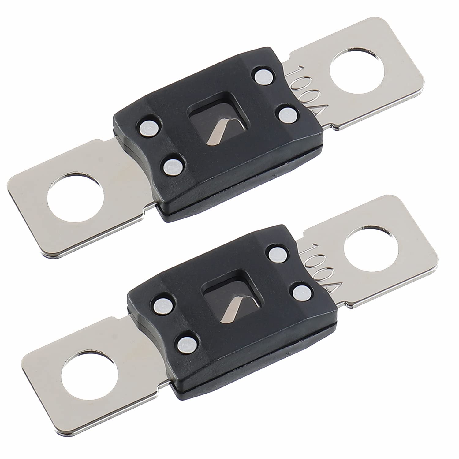 100A MEGA High Current Fuse - 100 Amp Bolt-on Fuse for Cars, Trucks, Construction Vehicles, Buses, Caravans (2 Pcs)