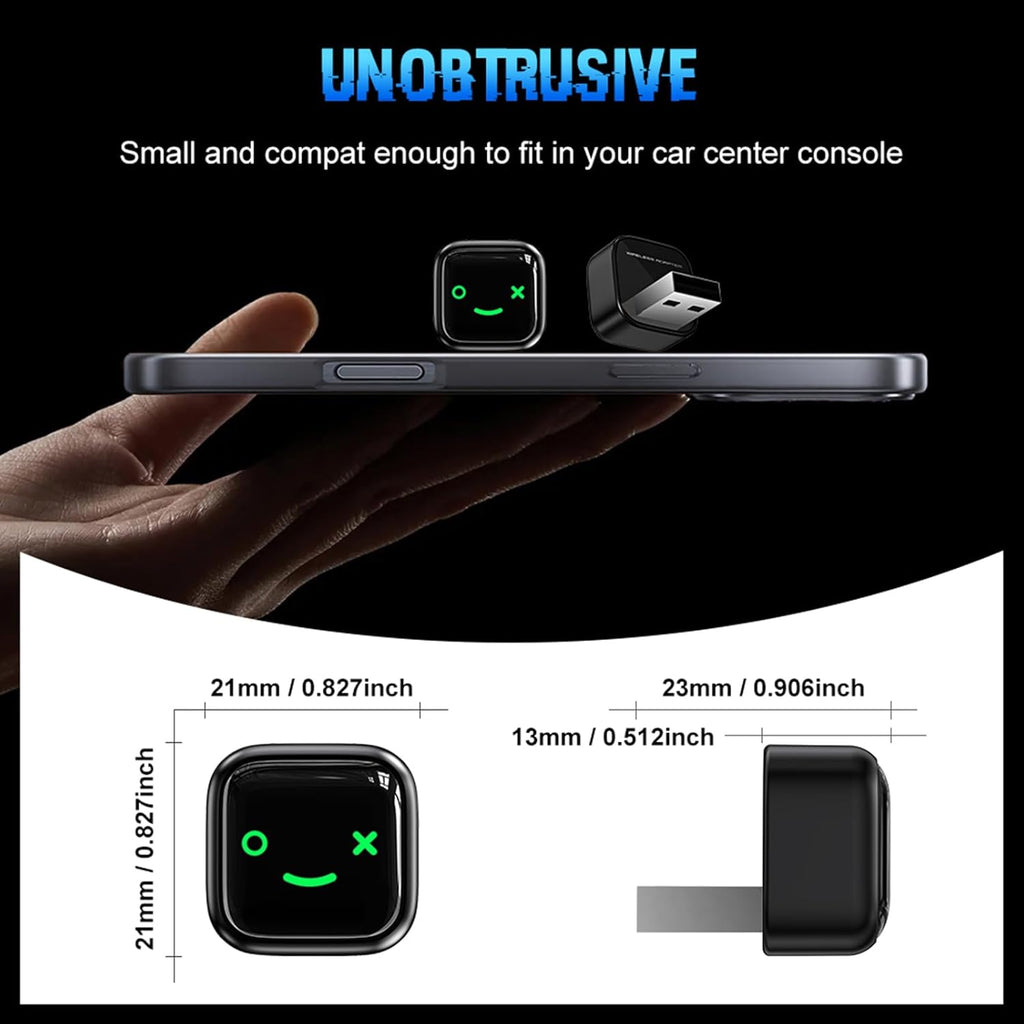 Wireless CarPlay & Android Auto Adapter(2 in 1) - Upgrade Wired CarPlay or Android Auto to Wireless,Perfect Compatible with Built-in Wired Apple CarPlay and Android Auto Cars for iPhone Samsung google