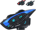 gearelec Motorcycle Helmet Bluetooth Headset [Deep Bass & Super-Noise-Reduction] Shark Pro Motorcycle Bluetooth Headset with Upgrade Hi-Fi Speakers, 2000M 8 Riders Intercom