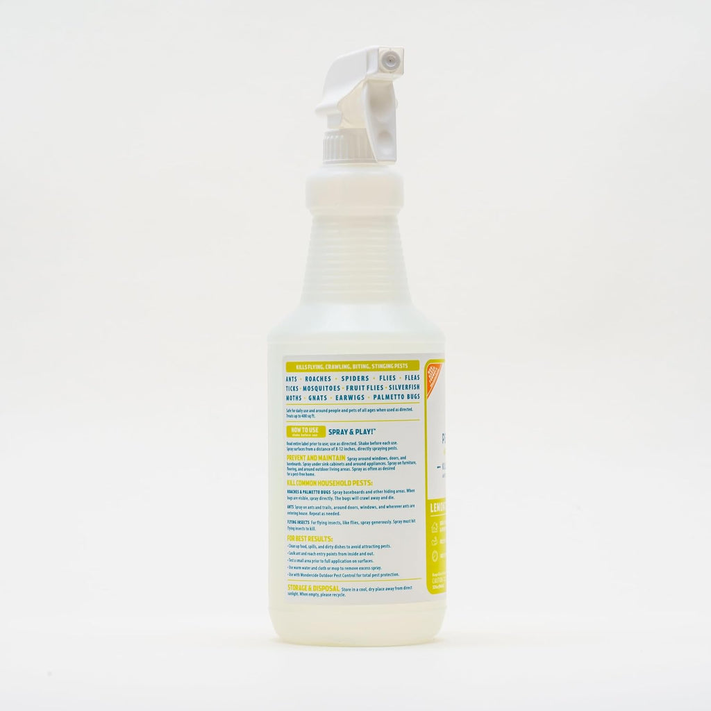 Wondercide - Indoor Pest Control Spray for Home and Kitchen - Ant, Roach, Spider, Fly, Flea, Bug Killer and Insect Repellent - with Natural Essential Oils - Pet and Family Safe — Lemongrass 16 oz