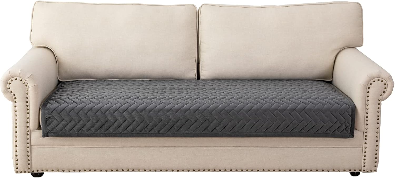 Eismodra Couch Cover,Sectional Couch Covers,Sofa Covers for 3 Cushion Couch,Anti-Slip Sofa Slipcovers for Dogs Cats Kids Loveseat Recliner L Shaped Armrest Backrest,Dark Gray 43''x82''(Only 1 Piece)