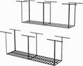 SunsGrove 2x8 Garage Storage Overhead Rack Organization, Adjustable Ceiling Mounted Storage Racks, 800LBS Weight Capacity, 22"-40" Ceiling Dropdown, 2 Pcs, Black