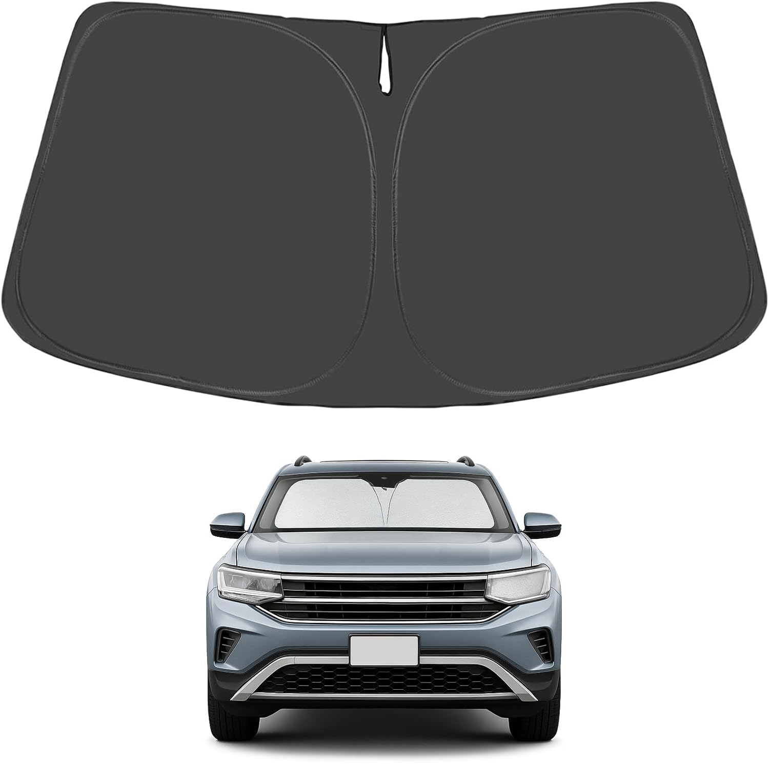 Proadsy for Volkswagen Atlas 2018-2024 2025 Windshield Sun Shade 4-Layer Foldable Front Sunshade Protector Sun Visor Blocks UV Rays Keep Car Cooler
