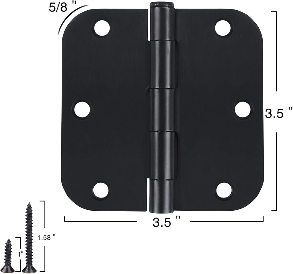 TDCHINGES 18 Pack Door Hinges 3.5 Inch Matte Black