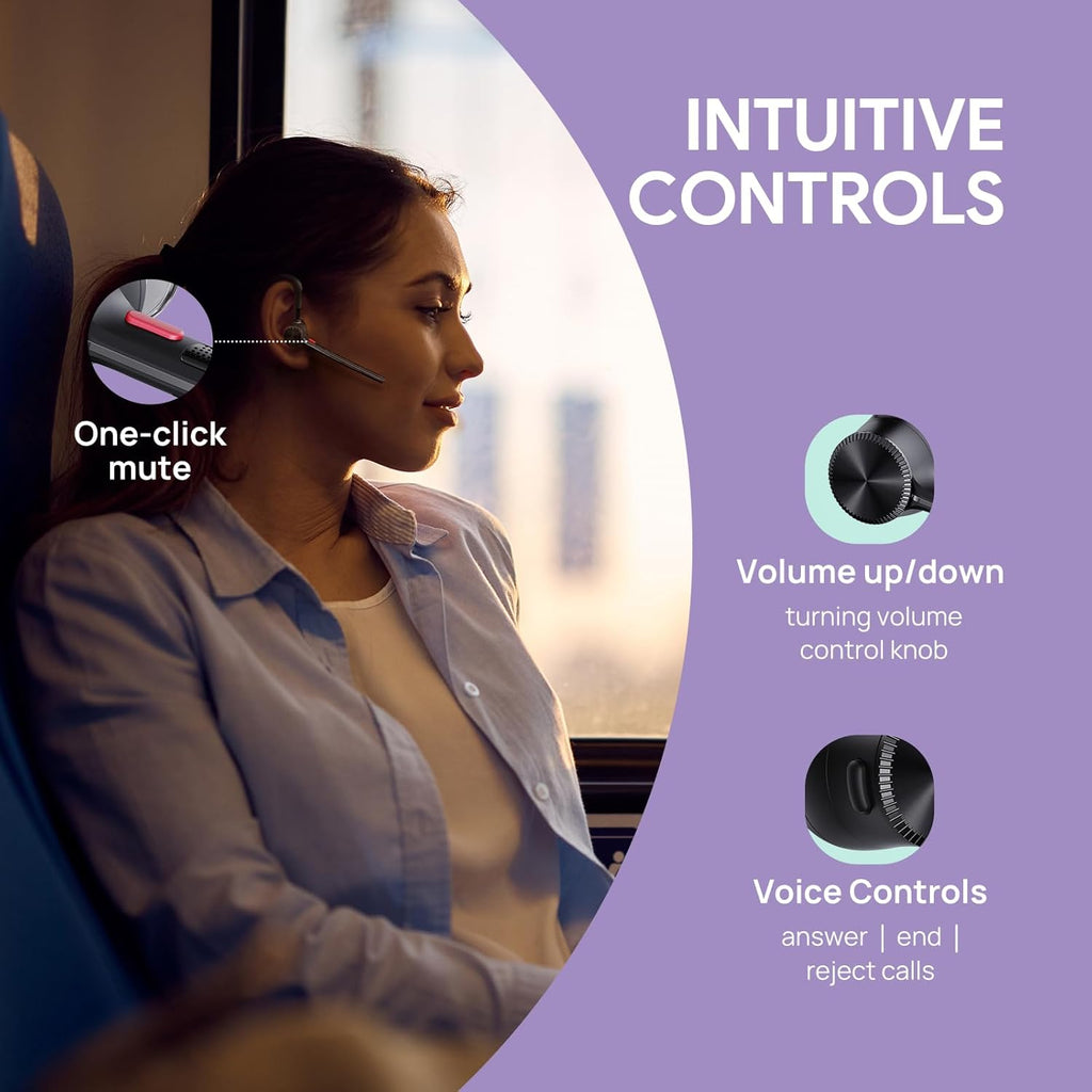 Yealink Single Ear Bluetooth Headsets BH71 Lite,Wireless Headset with Mic for Work,Bluetooth Earpiece Connect Cell Phone/Mobile/Laptops,Teams Zoom Certified,Mute Function