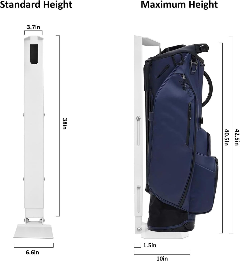 Wall Mount Golf Bag Storage Stand Organizer Rack for Garage, Air Spring Sliding System Single Golf Bag Holder for Wall, Golf Storage Organizer for Golfing Clubs, Home, Basement