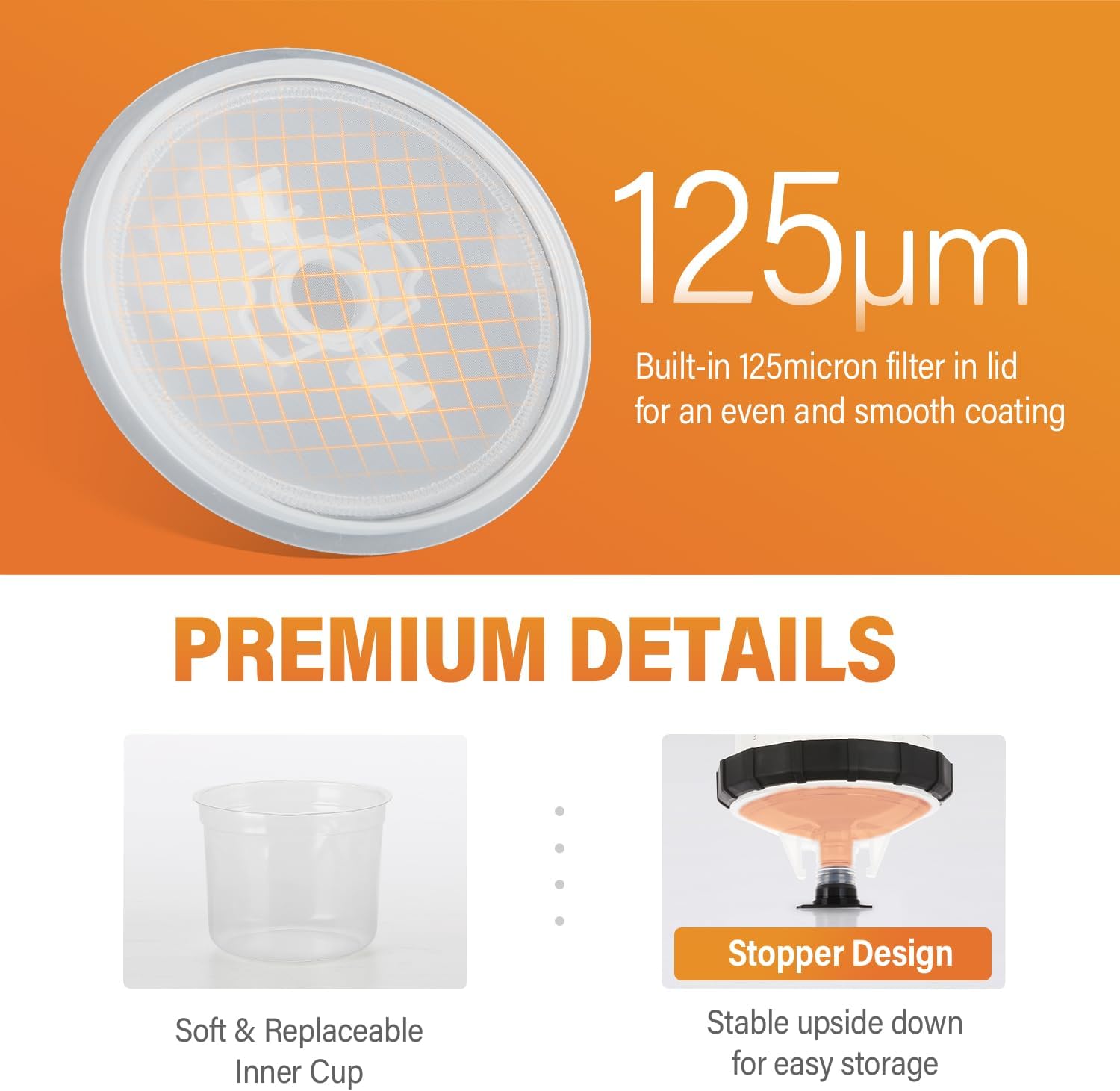 Disposable Paint Spary Gun Cups(200ML/6.7OZ), Spray Paint Cup Kit with 50 Cup Liners, 50 Lids, 20 Sealing Plugs, 1 Retainer Ring, 1 Hard Cup for Automotive Paint Gun