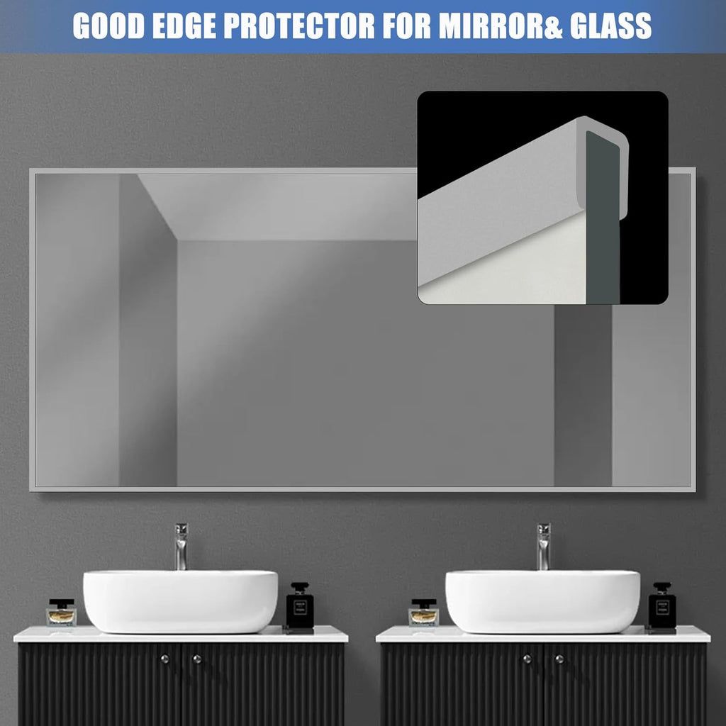 Rubber Edge Trim, Flexible Edge Trim for Sharp Edge, 1/8" U Channel Edge Protector, Self Adhesive Edge Guards for Plywood and Sheet Metal Parts, 20Ft, Grey Color