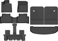 Wayhigh-Floor Mats for 2021-2025 Kia Sorento (not for Hybrid) 6 & 7 Seats TPE Trunk Mat with Backrest Mat All Weather Waterproof Duty Rubber Cargo Liners Floor Mats Accessories Custom Black