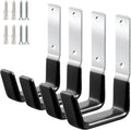 Heavy Duty Steel Garage Hooks,Garage Storage Utility Hooks,Anti-Slip Hanger, Tool Organizer,Steel Wall Mount Organizer, Garden Hose Hanger (Small-4PC)
