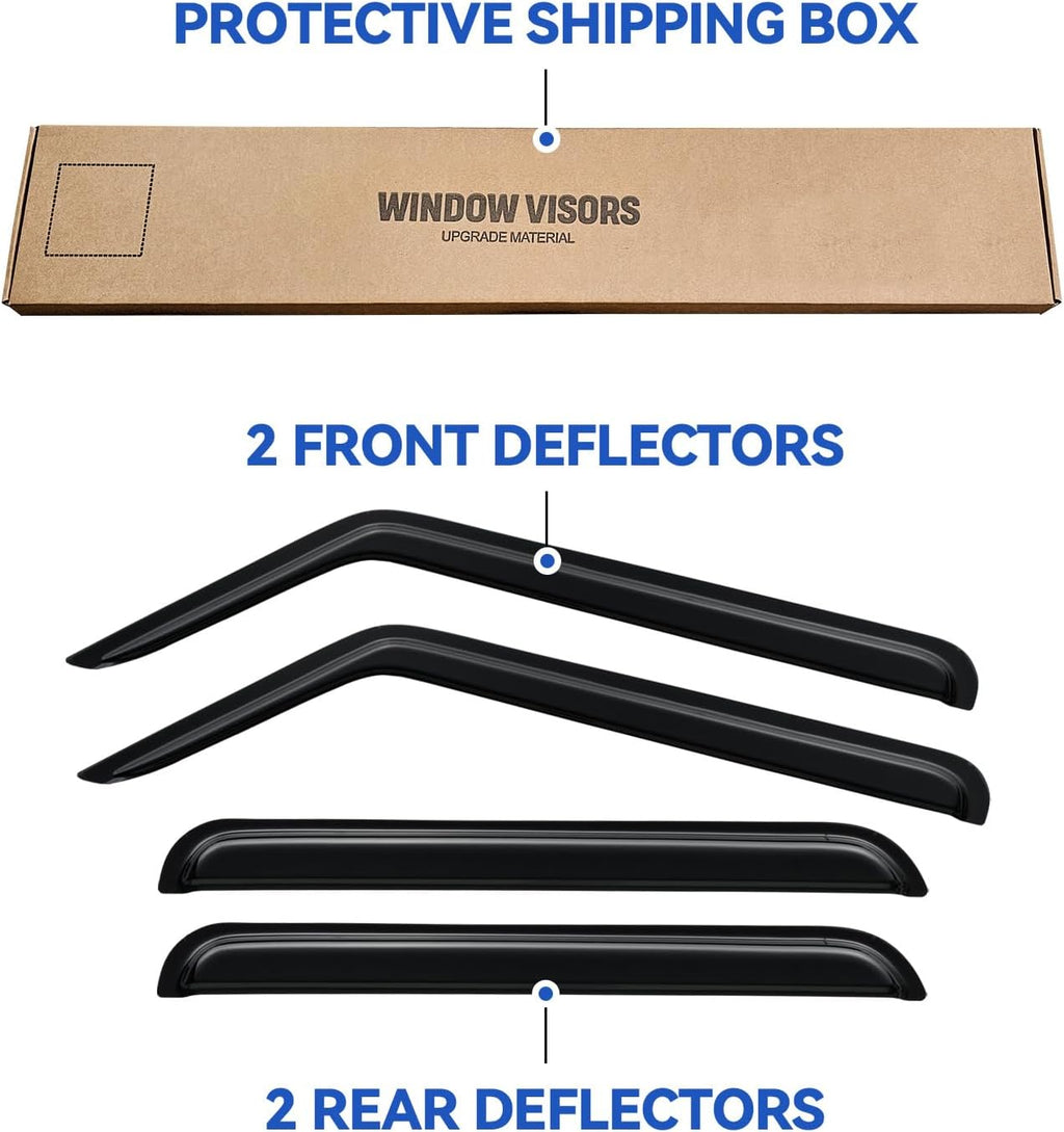 Window Visors Rain Guards for 2006-2010 Jeep Commander, Out-Channel Window Vent Wind Deflectors Visors Shades for 06-10 Jeep Commander