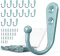 15 Pcs Black Wall Mounted Coat Hooks, Hanger Hook with 30 Pieces Screws for Towel, Key, Robe, Scarf, Bag, Cap, Coffee Cup, Mugs（Bule）