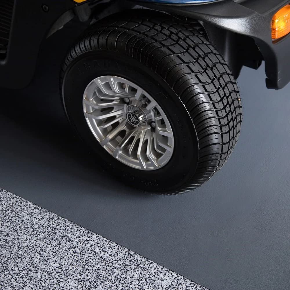 G-Floor Ceramic Texture Vinyl Garage Flooring Mat (8'6" x 22', Slate Grey) - Solid Polyvinyl Construction for Superior Garage Floor Protection